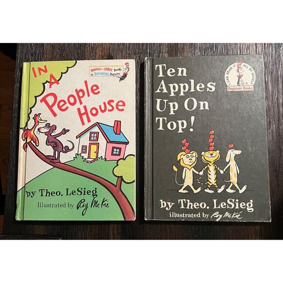 VTG Dr. Seuss Beginner Books Ten Apples Up On Top In A People House Hardcover - Picture 1 of 12
